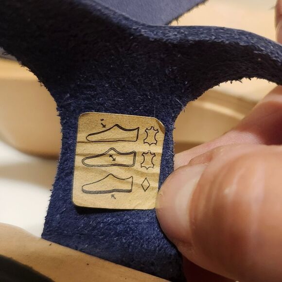 Swedish Hasbeens Blue Braided Leather Strappy Open Toe Clogs Sz.7/37 Ret. $269 - Picture 9 of 10